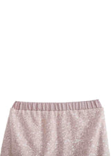 Peach Sequin Feather-Trim Set
