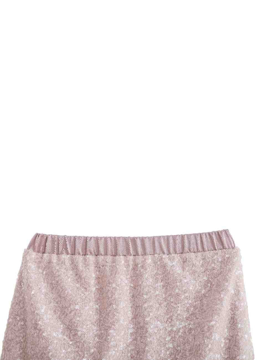 Peach Sequin Feather-Trim Set