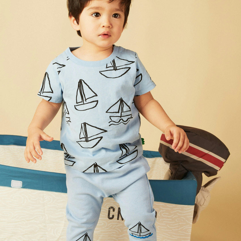 Recycled Cotton Sailboat Baby Joggers