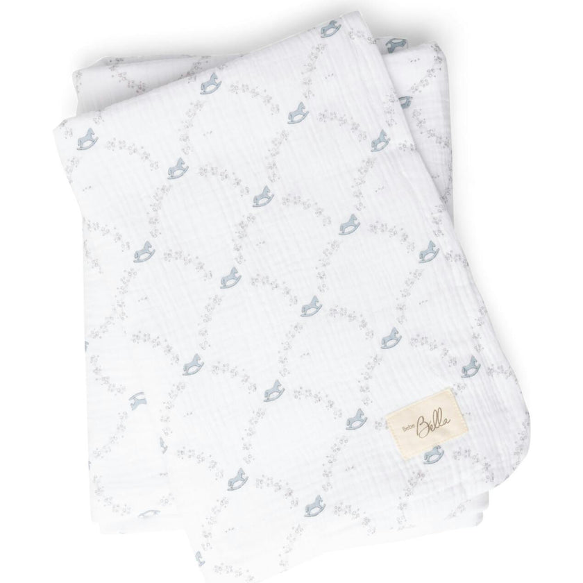 Rocking Print Swaddle Blue Mist