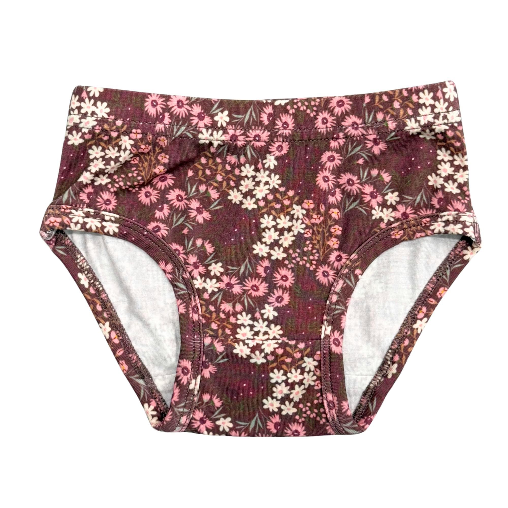Girls Underwear in Cluster Garden Floral