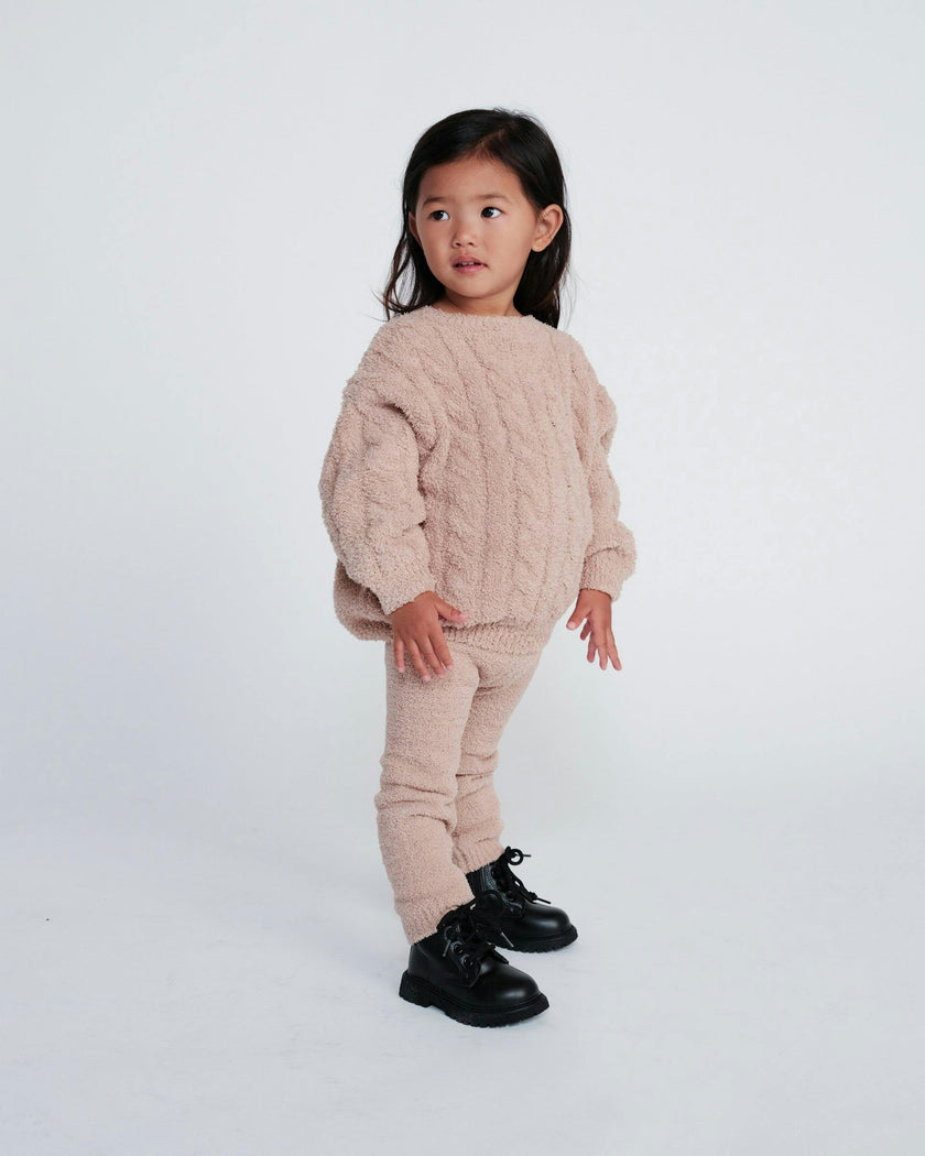 Boxy Cable Sweater - Fuzzy