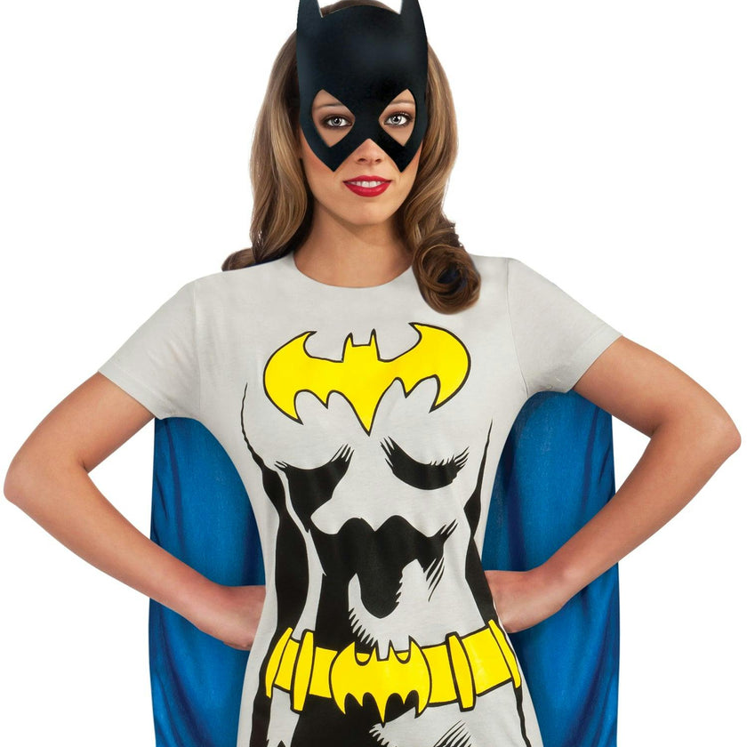 DC Comics Women's Batgirl Shirt, Mask and Cape
