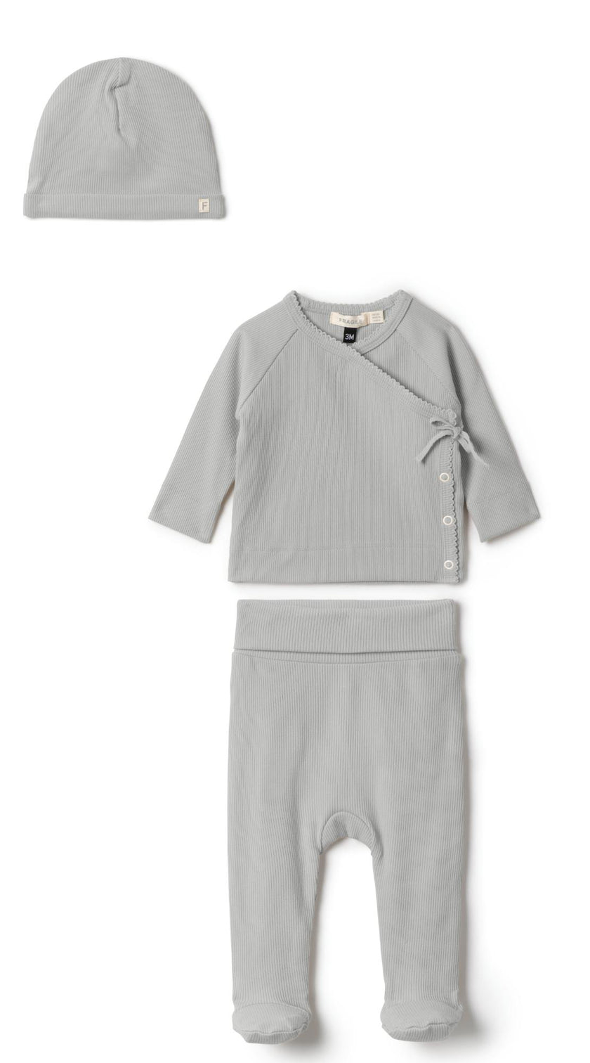 Ribbed Wrap Top, Leggings, and Hat Three Piece Set