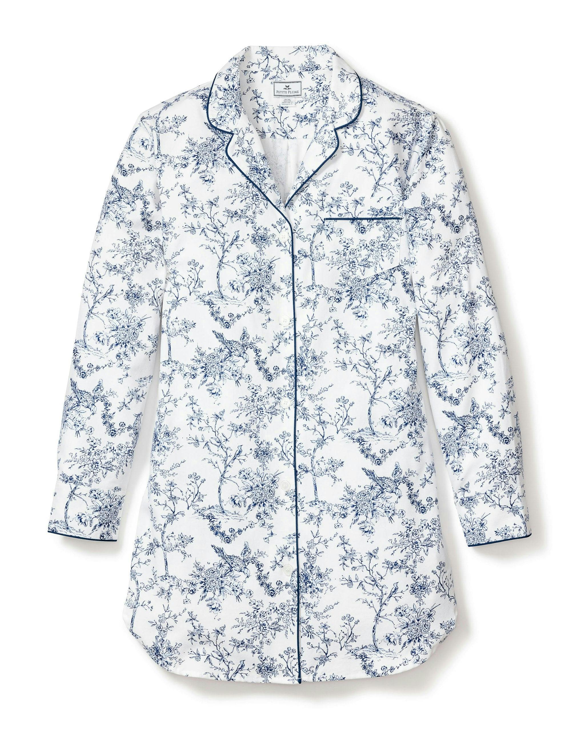 Women's Twill Nightshirt in Timeless Toile