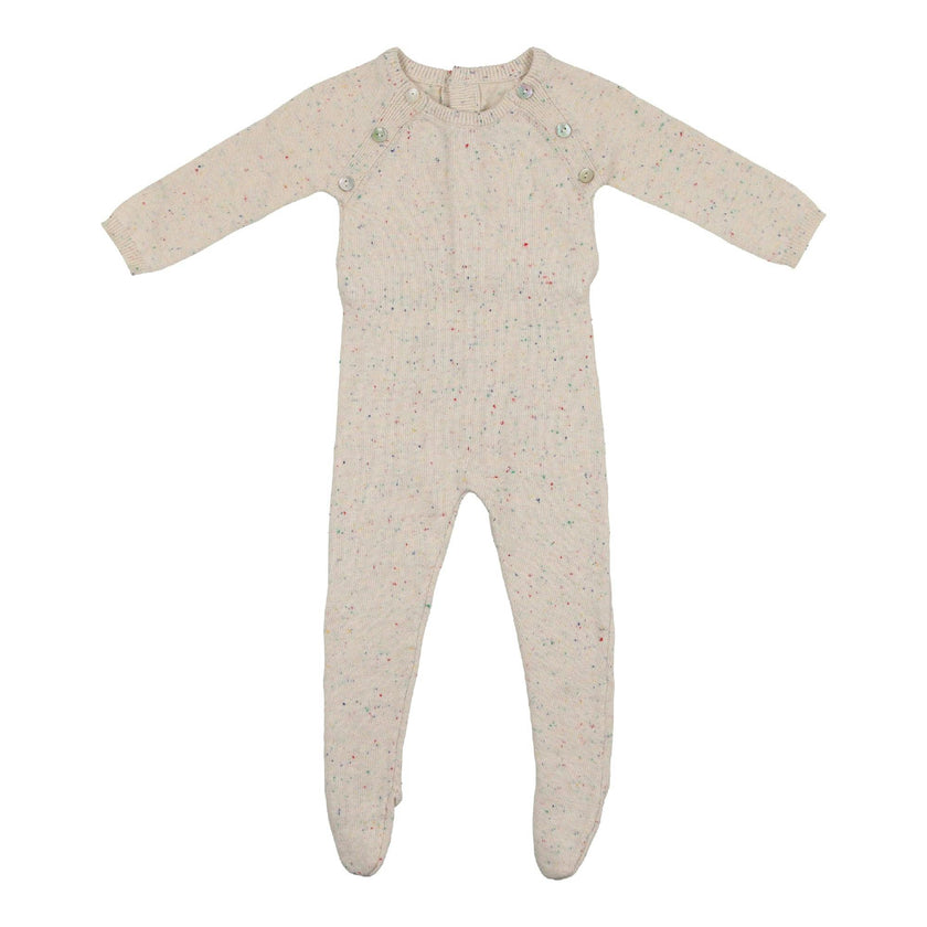 Heather Flecked Long Sleeve Footie
