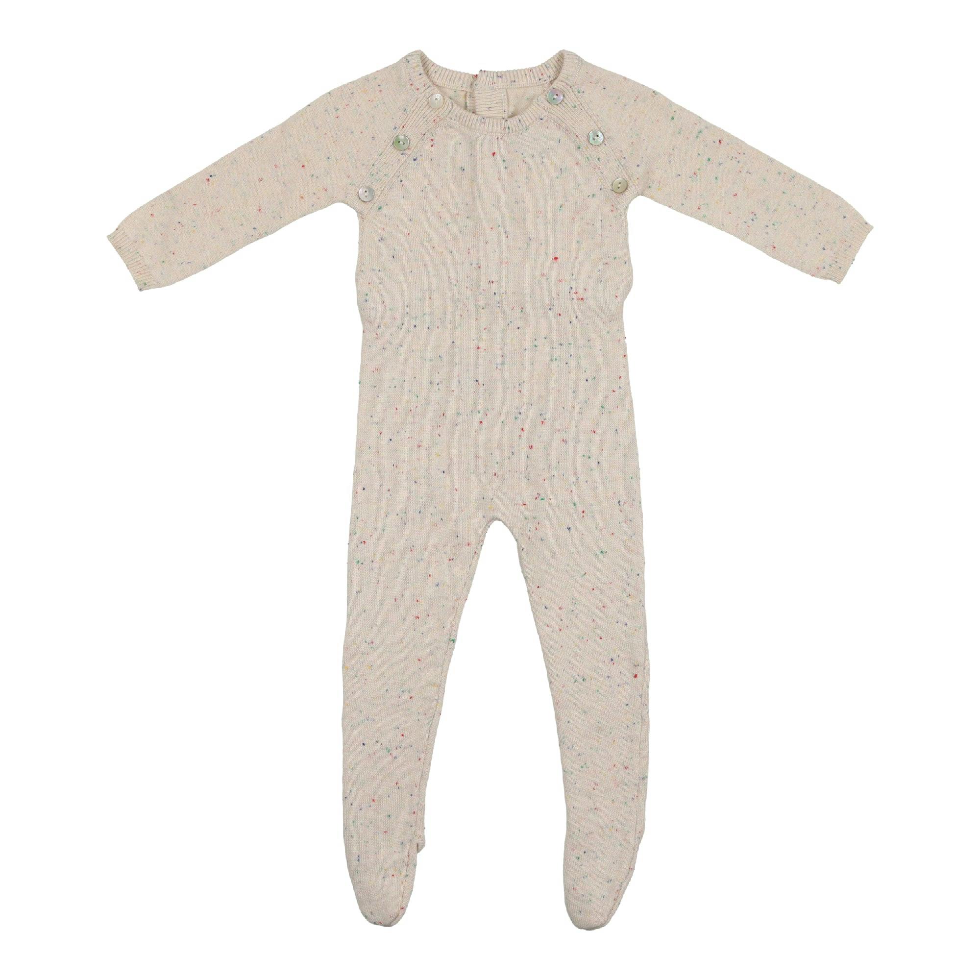 Heather Flecked Long Sleeve Footie