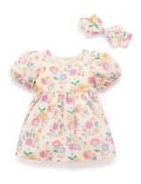 Linen Blend Dress & Headband Mexican Floral