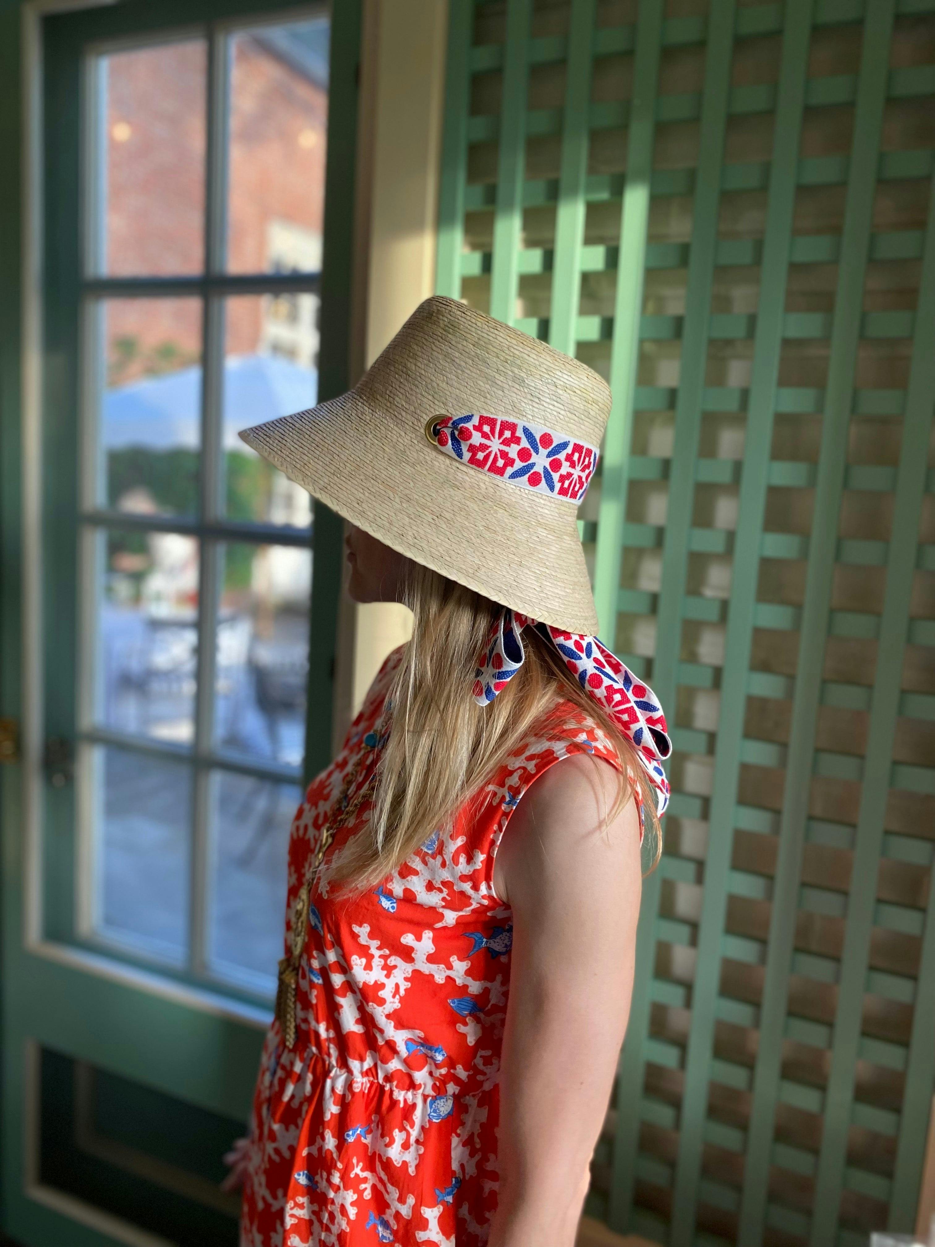 Clematis Bucket Hat (PreOrder Shipping June 15th) - Wide & Short Light Pink Grosgrain Ribbon