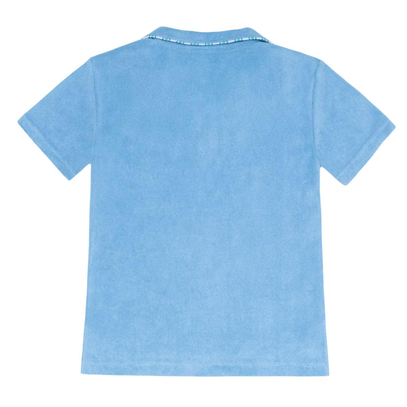 boys le marin blue french terry polo