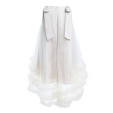 Cream Violeta Sleeveless Ruffle Overlay Dress