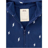 Happy Long Sleeve Kangaroo Pocket Front Zip Hoodie, Blue