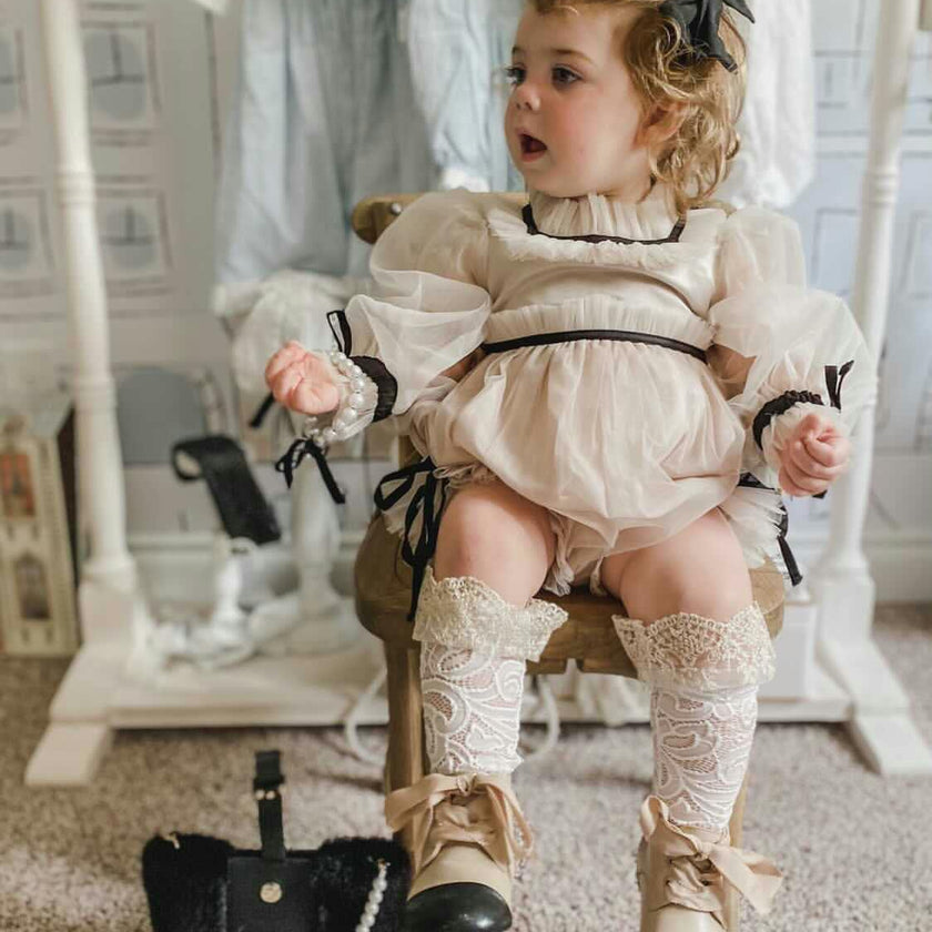 Coco-Caramel Tulle Romper
