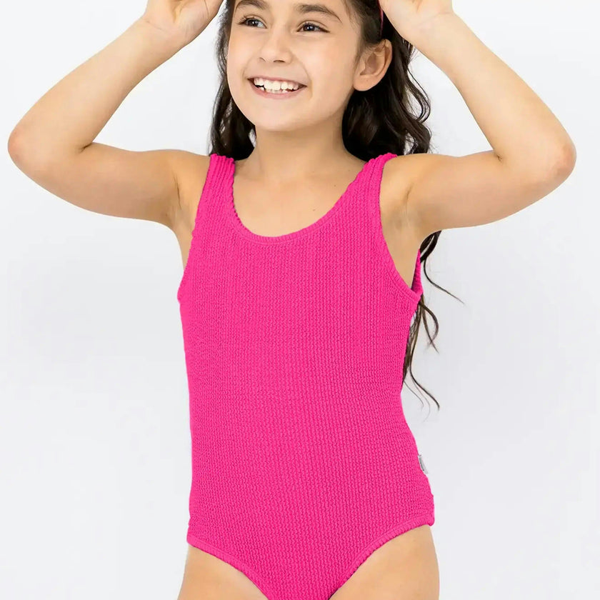 Ester Crinkle One Piece Swimsuit - Fuchsia