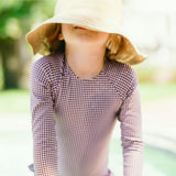 girls cocoa gingham rashguard one piece
