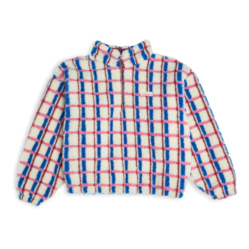 adult merino wool kangaroo jacket - pink & cobalt