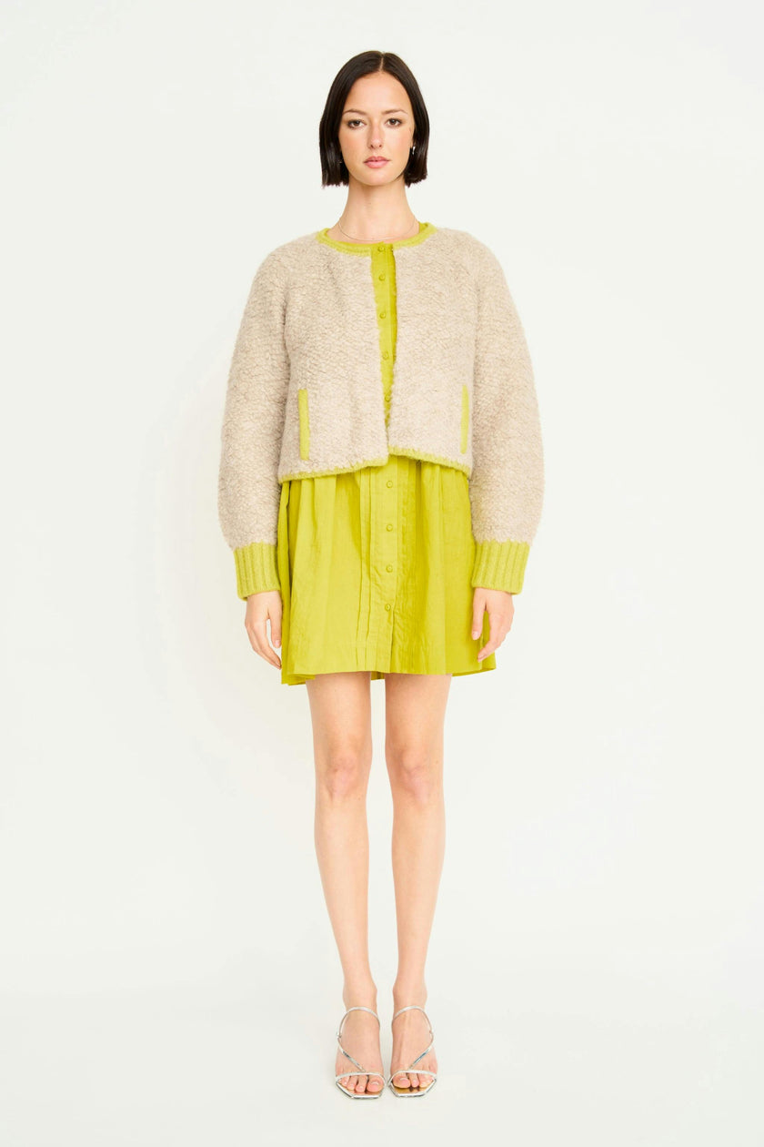 Fargo Knit Jacket in Sand/Lemongrass