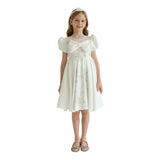 Ivory Leona Floral Teacup Bow Dress