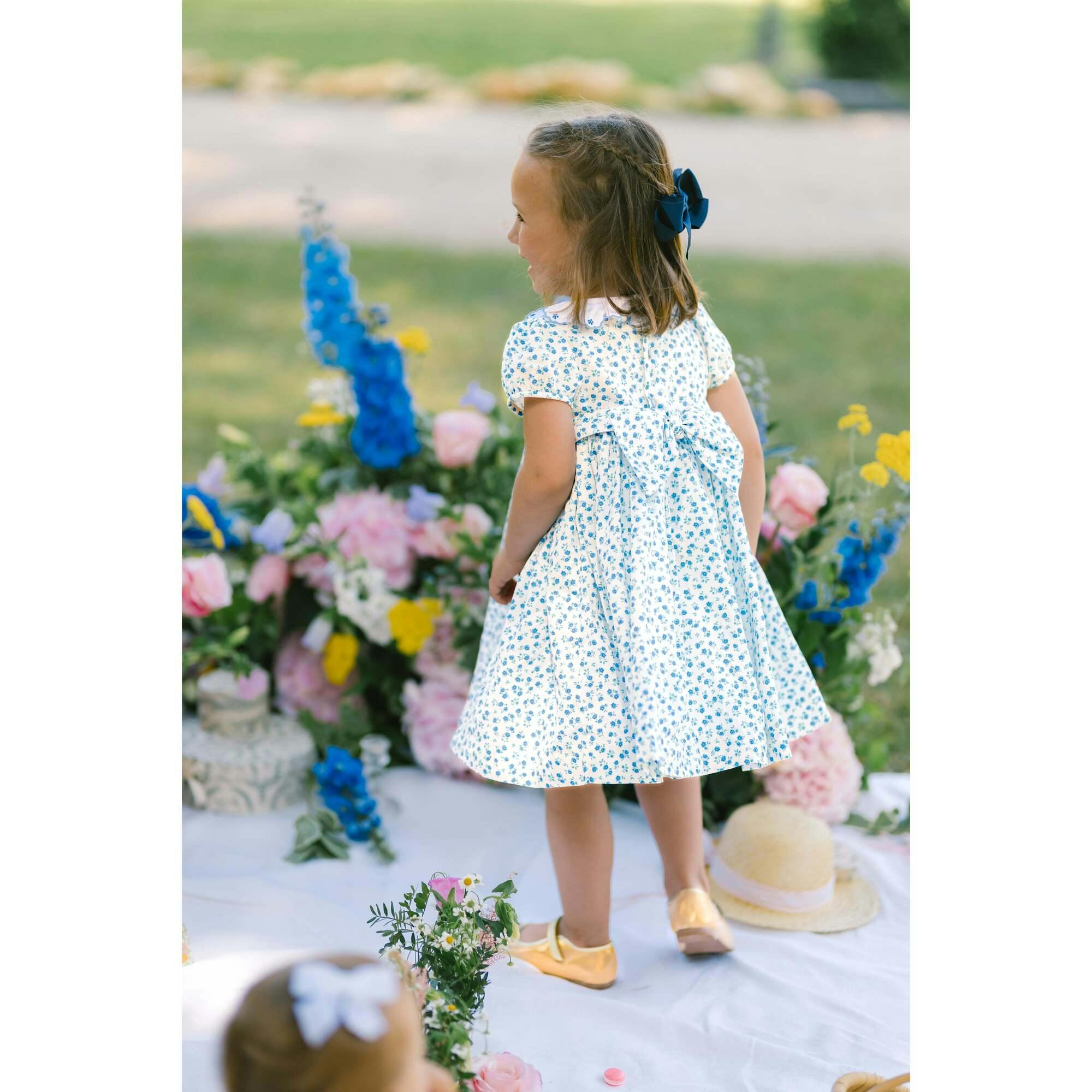 Isadora Blue Floral Empire Dress