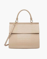 Large, Insulated, Chic Lunchbox, Cream Croc
