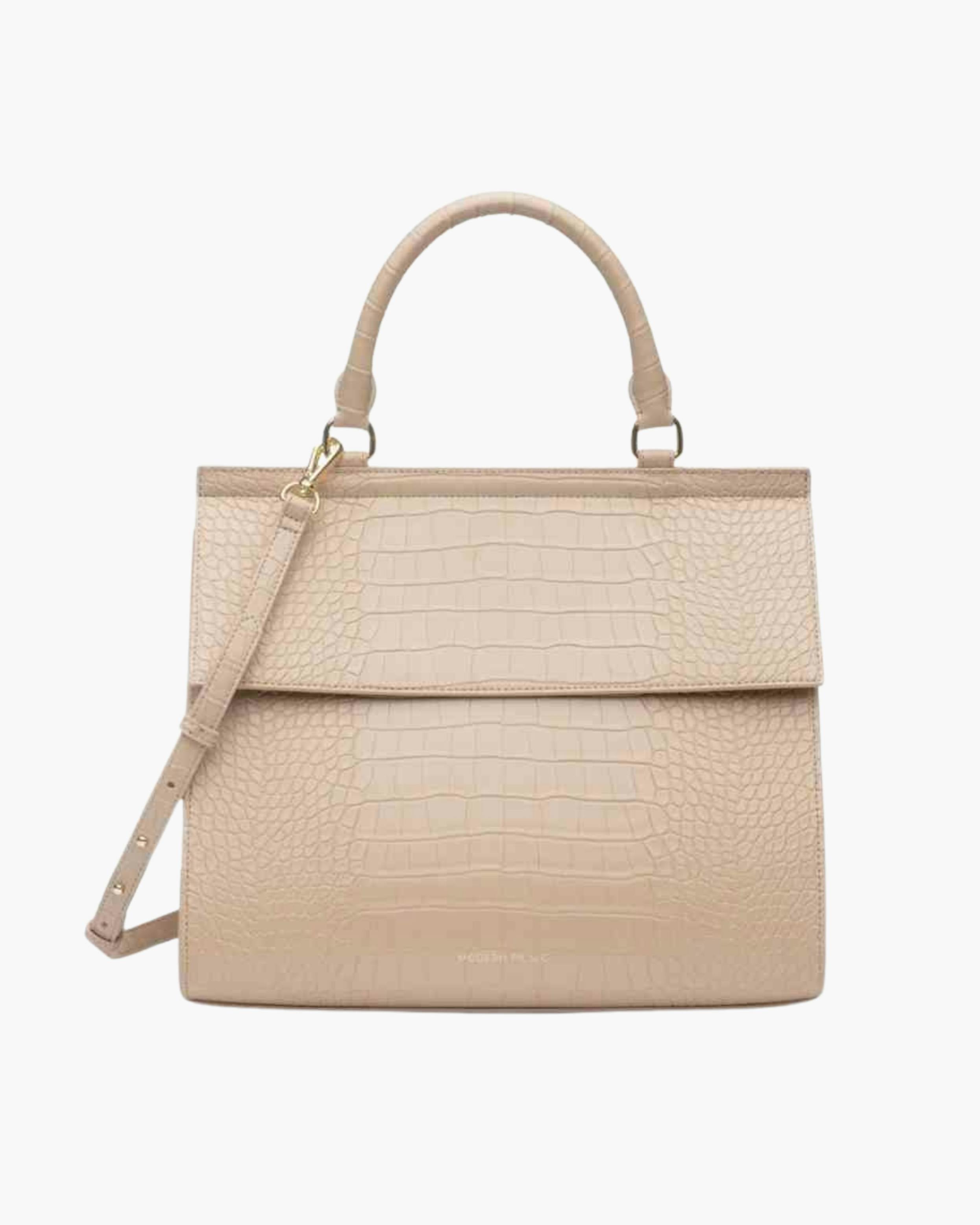 Large, Insulated, Chic Lunchbox, Cream Croc