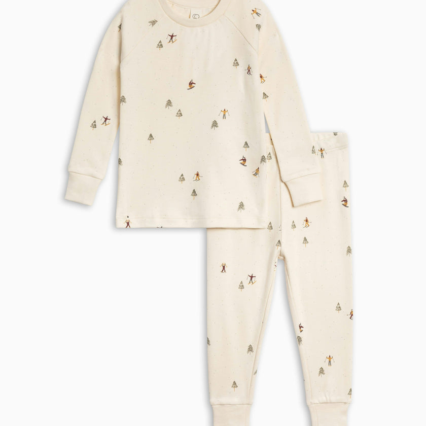 2 Piece Long Sleeve Jammie Set Basket / Cranberry