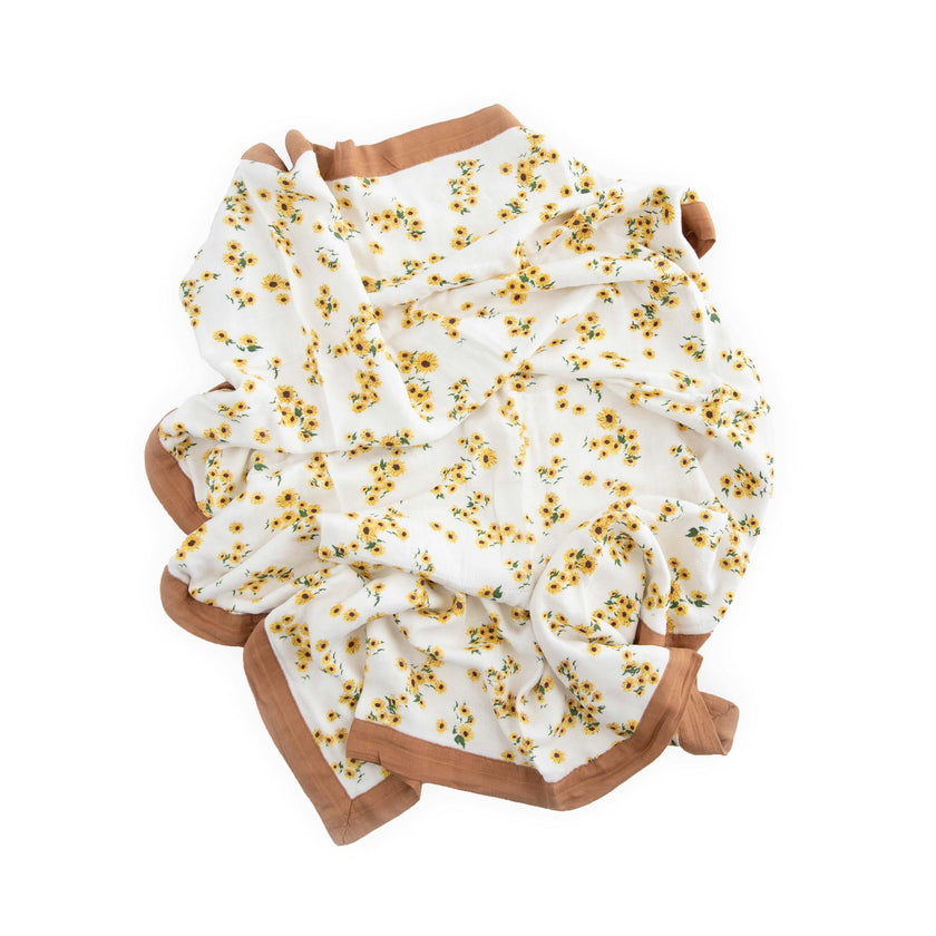 Deluxe Muslin Baby Quilt - Ditsy Sunflower