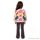 Girls Sweater & Flare Legging Set | Flowers & Hearts