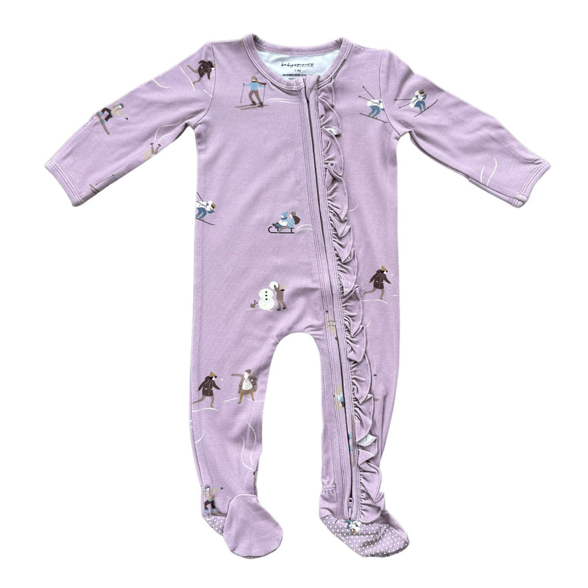 Footie Romper Lavender Cloud Checkered