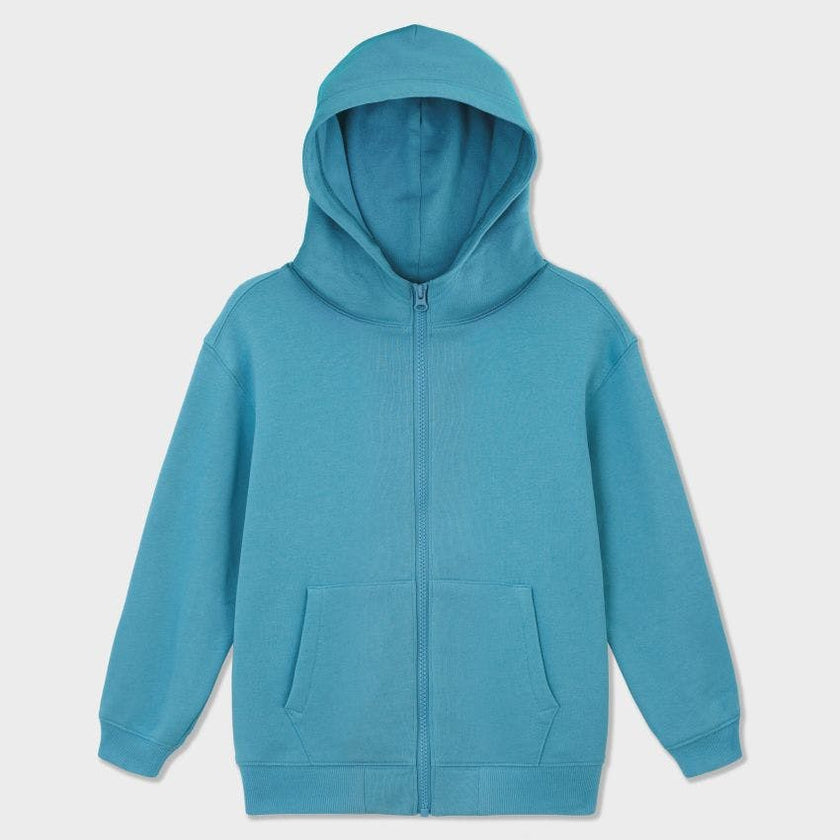 Relaxed Cotton Zip Up Hoodie