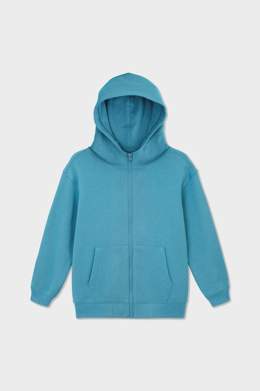 Relaxed Cotton Zip Up Hoodie
