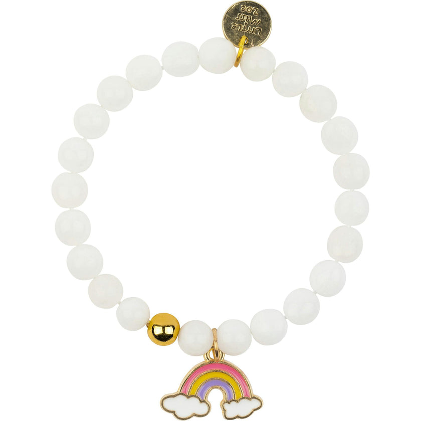 Gemstone Bracelet With Rainbow Enamel Charm