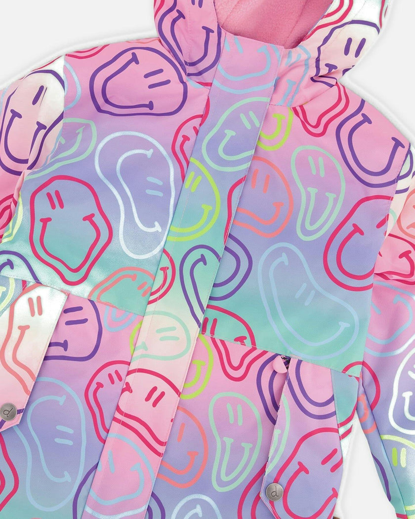 Insulated Two-Piece Mid-Season Outerwear Set Multicolored Printed Smileys