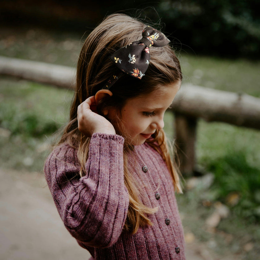 Liberty of London Bow Headband, Brown Floral