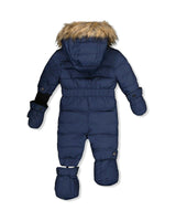 Baby Original One Piece Puffy Snowsuit With Removable Mittens And Boots Dark Blue