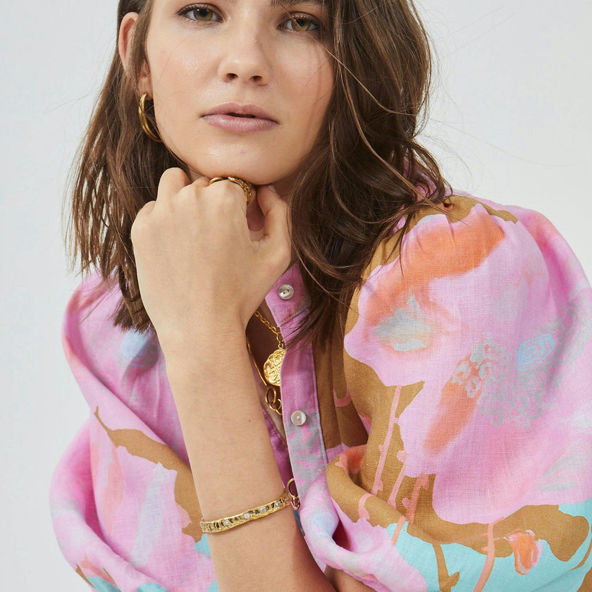 Bubble Linen Dress - Aquarela