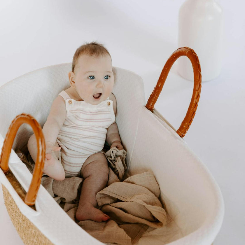 Organic Cotton Stripe Knit Bubble Romper