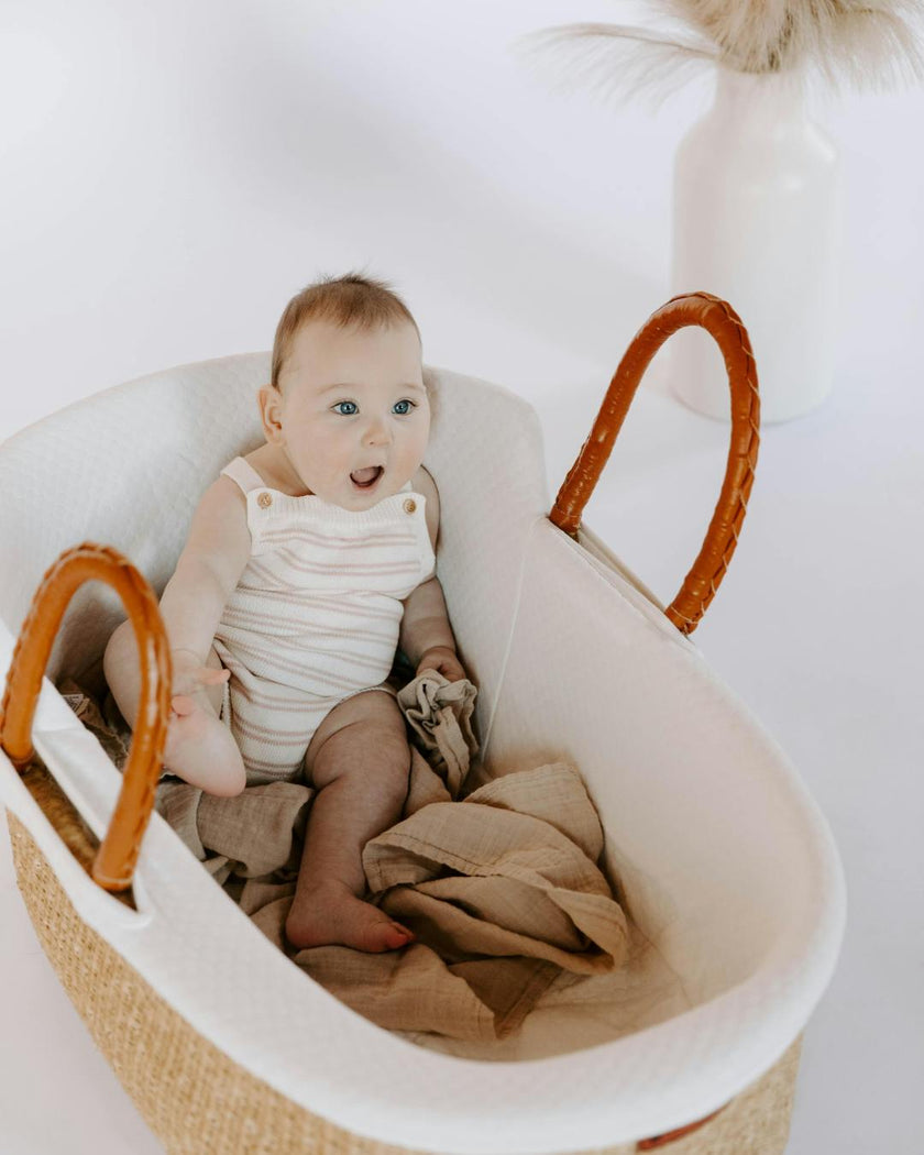 Organic Cotton Stripe Knit Bubble Romper