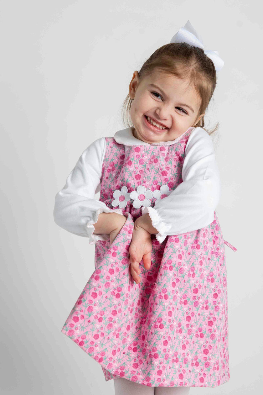 Floral Corduroy Jumper With Flowers