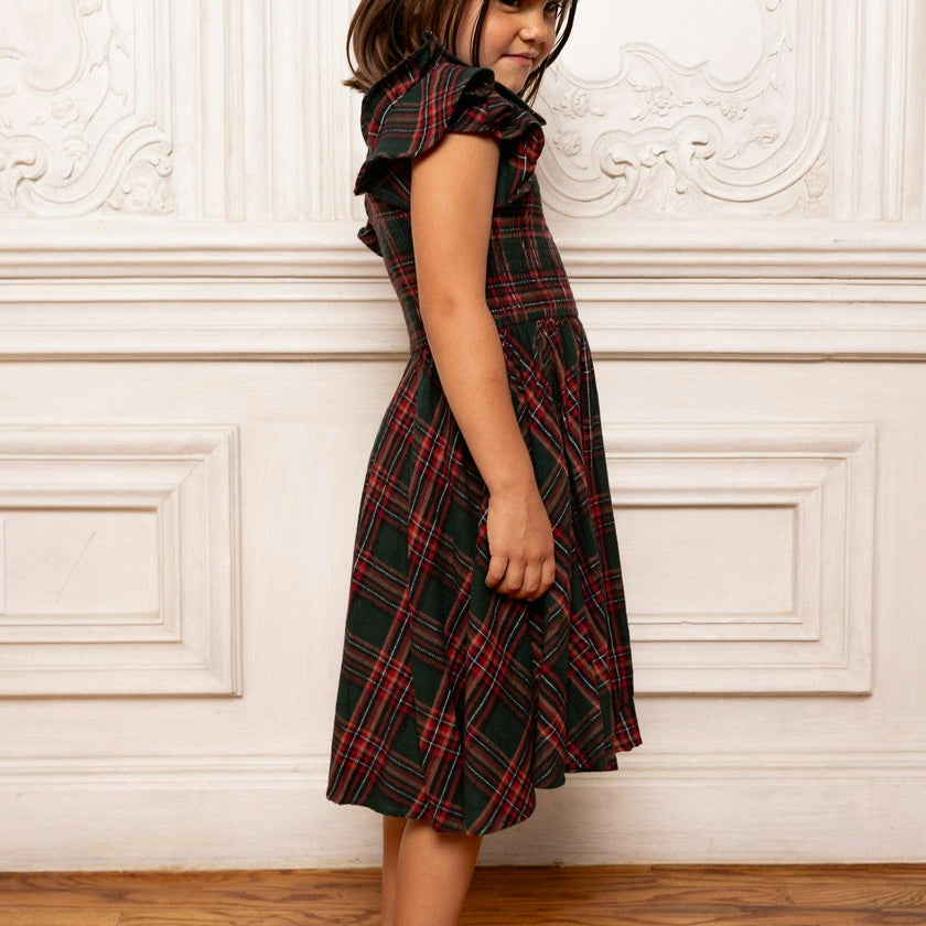 Mini Hattie Dress in Evergreen Plaid