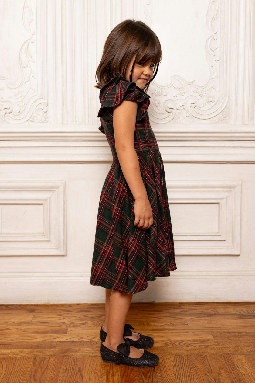Mini Hattie Dress in Evergreen Plaid