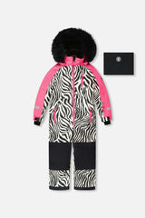 One-Piece Play Snowsuit Zebra Print