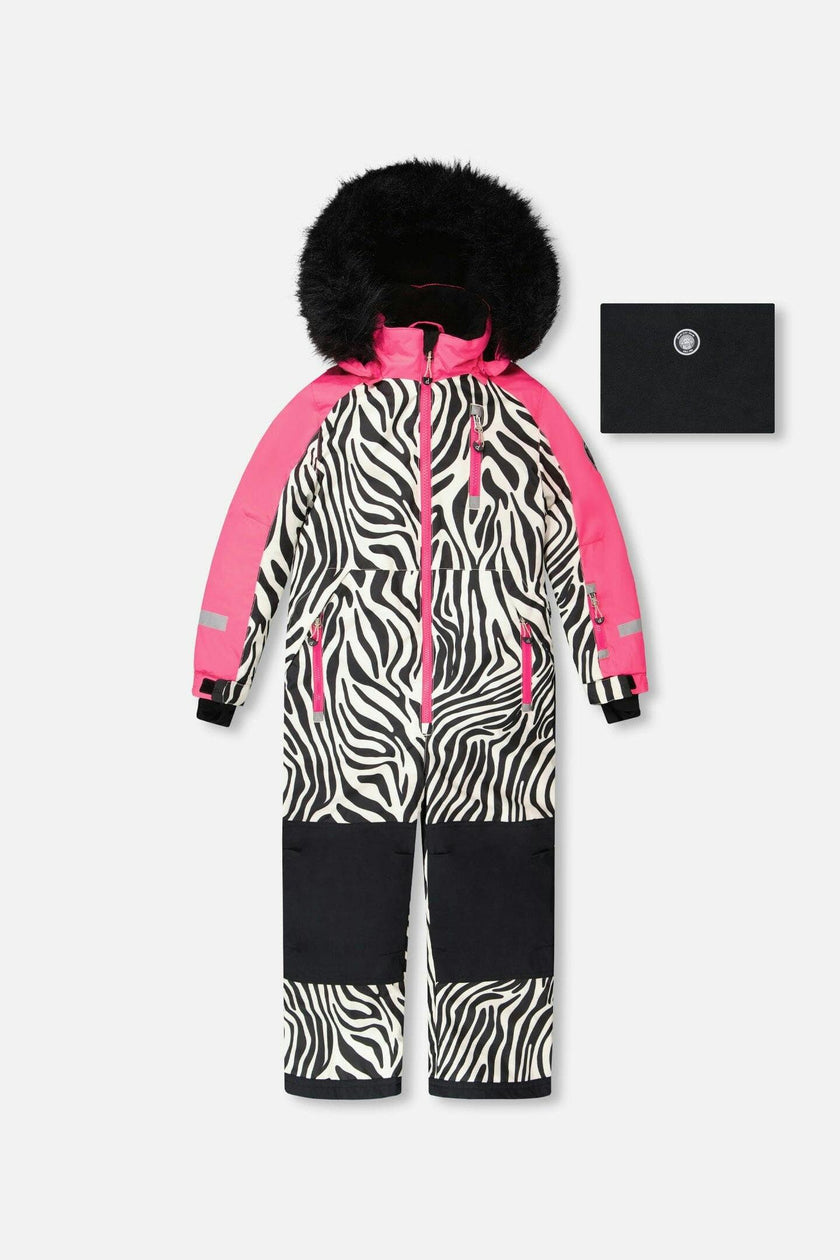 One-Piece Play Snowsuit Zebra Print