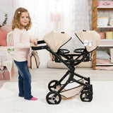 Bayer Design Dolls: Pram Twin Neo - Beige & Black