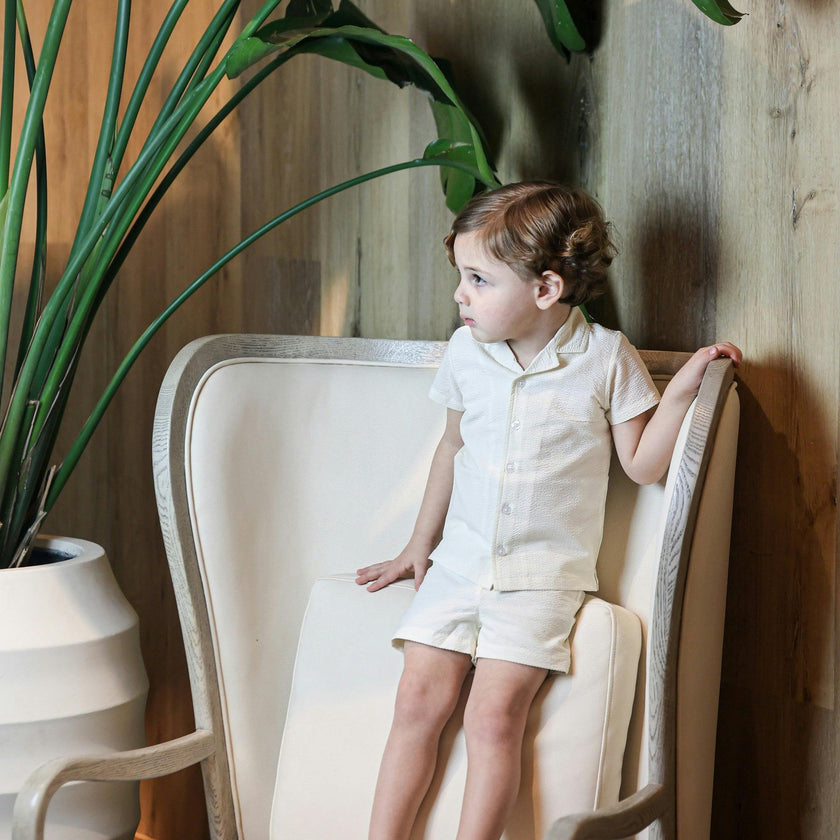 Textured Printed Boys 2Pc Set
