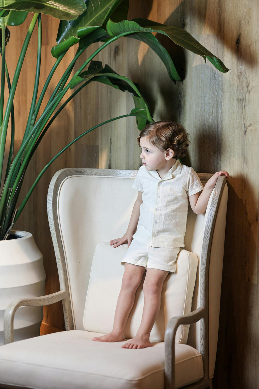 Textured Printed Boys 2Pc Set
