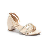 Beige Liora Rhinestone Sandals