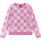 Tween Girls Terry Pull-Over & Short Set | Checkered Bow