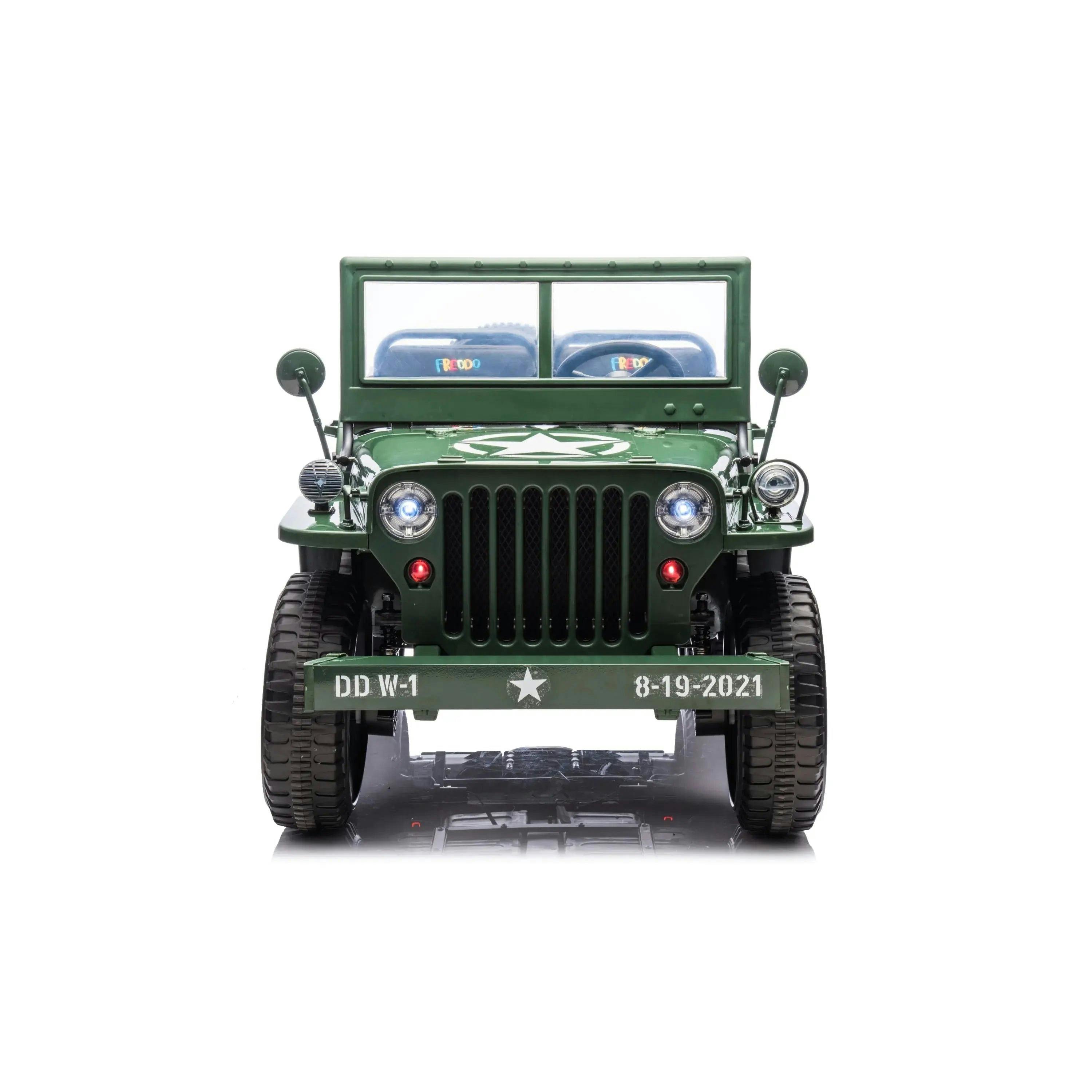 Military Willys 24V 3-Seater 4x4 Kids Ride-On Truck