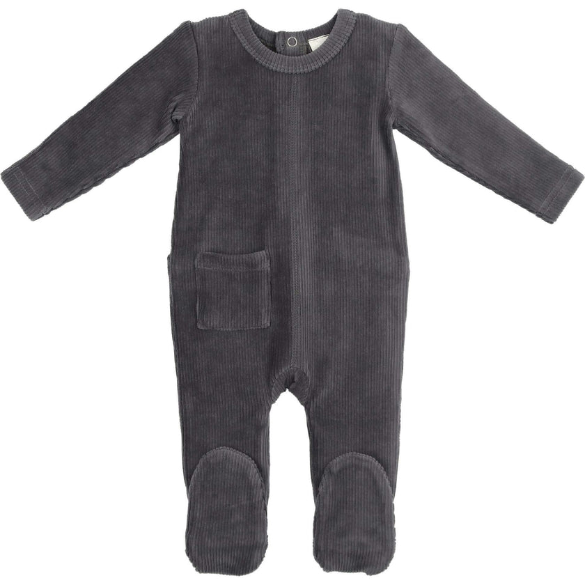 Ribbed Velour Footie